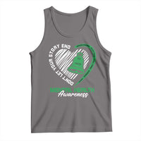 Mental Health Awarenes Tank Top Green Ribbon Inspirational Psychologist Therapist