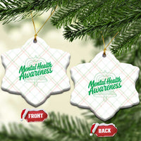 Mental Health Matters Awareness Ceramic Ornament Support Squad Green Ribbon