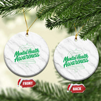 Mental Health Matters Awareness Ceramic Ornament Support Squad Green Ribbon