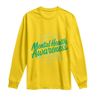 Mental Health Matters Awareness Long Sleeve Shirt Support Squad Green Ribbon