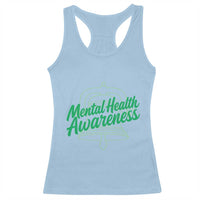 Mental Health Matters Awareness Racerback Tank Top Support Squad Green Ribbon