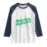Mental Health Matters Awareness Raglan Shirt Support Squad Green Ribbon