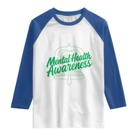 Mental Health Matters Awareness Raglan Shirt Support Squad Green Ribbon