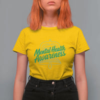 Mental Health Matters Awareness T Shirt For Women Support Squad Green Ribbon