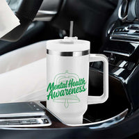 Mental Health Matters Awareness Tumbler With Handle Support Squad Green Ribbon