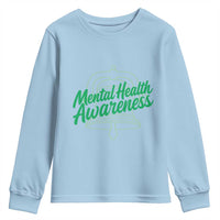Mental Health Matters Awareness Youth Sweatshirt Support Squad Green Ribbon