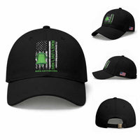 Mental Health Awarenes Baseball Cap Peace Love Hope Green Ribbon