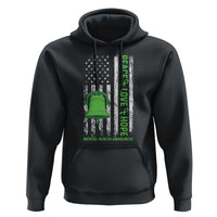 Mental Health Awarenes Hoodie Peace Love Hope Green Ribbon