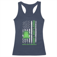 Mental Health Awarenes Racerback Tank Top Peace Love Hope Green Ribbon