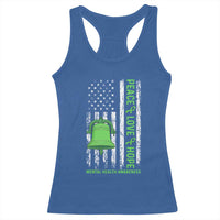 Mental Health Awarenes Racerback Tank Top Peace Love Hope Green Ribbon