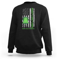 Mental Health Awarenes Sweatshirt Peace Love Hope Green Ribbon