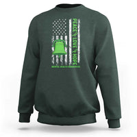 Mental Health Awarenes Sweatshirt Peace Love Hope Green Ribbon
