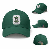 Mental Health Awarenes Baseball Cap Messy Bun Green Ribbon Support