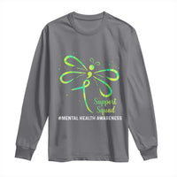 Mental Health Awarenes Long Sleeve Shirt Support Squad Green Ribbon