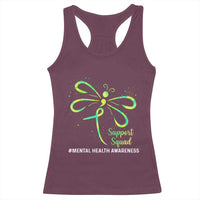 Mental Health Awarenes Racerback Tank Top Support Squad Green Ribbon
