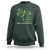 Mental Health Awarenes Sweatshirt Support Squad Green Ribbon