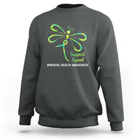Mental Health Awarenes Sweatshirt Support Squad Green Ribbon