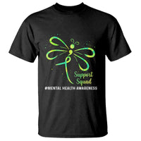 Mental Health Awarenes T Shirt Support Squad Green Ribbon
