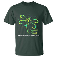 Mental Health Awarenes T Shirt Support Squad Green Ribbon