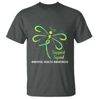 Mental Health Awarenes T Shirt Support Squad Green Ribbon