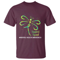 Mental Health Awarenes T Shirt Support Squad Green Ribbon