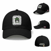 Mental Health Matters Baseball Cap Messy Bun Green Ribbon Support