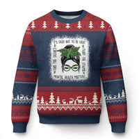 Mental Health Matters Ugly Christmas Sweater Messy Bun Green Ribbon Support