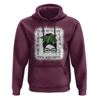 Mental Health Matters Hoodie Messy Bun Green Ribbon Support