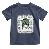 Mental Health Matters Toddler T Shirt Messy Bun Green Ribbon Support