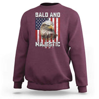 Bald and Majestic Bald Eagle 4th of July Sweatshirt Funny Dad Husband Grandpa Joke