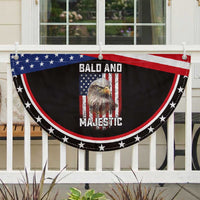 Bald and Majestic Bald Eagle 4th of July Patriotic Fan Flag Funny Dad Husband Grandpa Joke