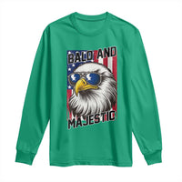 Bald and Majestic Long Sleeve Shirt Patriotic Bald Eagle 4th Of July