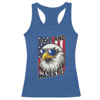 Bald and Majestic Racerback Tank Top Patriotic Bald Eagle 4th Of July