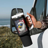 Bald and Majestic Tumbler With Handle Patriotic Bald Eagle 4th Of July