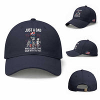 Just a Dad Who Always Came Back with The Milk Baseball Cap Funny Skeleton Dad 4th Of July