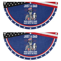 Just a Dad Who Always Came Back with The Milk Patriotic Fan Flag Funny Skeleton Dad 4th Of July