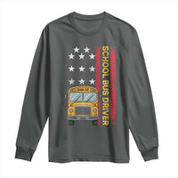 Patriotic School Bus Driver USA American Flag Long Sleeve Shirt
