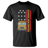 Patriotic School Bus Driver USA American Flag T Shirt