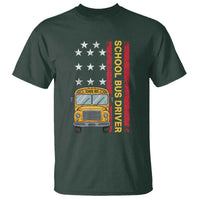 Patriotic School Bus Driver USA American Flag T Shirt