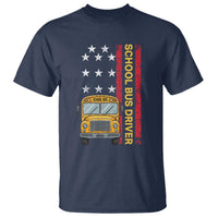 Patriotic School Bus Driver USA American Flag T Shirt