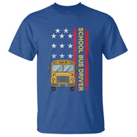 Patriotic School Bus Driver USA American Flag T Shirt