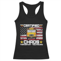 Certified Chaos Transport Technician Racerback Tank Top Patriotic School Bus Driver USA American Flag