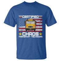 Certified Chaos Transport Technician T Shirt Patriotic School Bus Driver USA American Flag