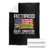 Retired School Bus Driver Throw Blanket Patriotic USA American Flag
