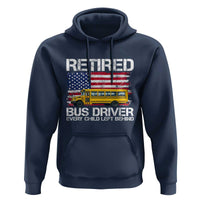 Retired School Bus Driver Hoodie Patriotic USA American Flag