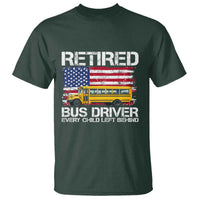 Retired School Bus Driver T Shirt Patriotic USA American Flag