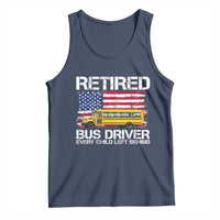 Retired School Bus Driver Tank Top Patriotic USA American Flag