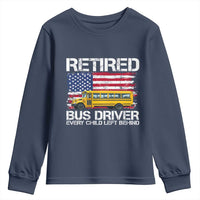 Retired School Bus Driver Youth Sweatshirt Patriotic USA American Flag