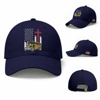 Bus Driver Patriotic Christian USA Flag Baseball Cap School Bus Driver