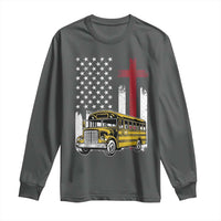 Bus Driver Patriotic Christian USA Flag Long Sleeve Shirt School Bus Driver